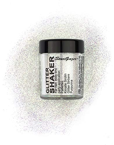 Paillettes à saupoudrer corps et visage - Stargazer - couleur : blanc - fluorescent sous lumière noire (UV)