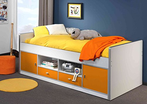 VIPACK BOKB9011 Kojenbett Bonny, Circa 207 x 77 x 98 cm, Liegefläche 90 x 200 cm, 11, weiß/orange