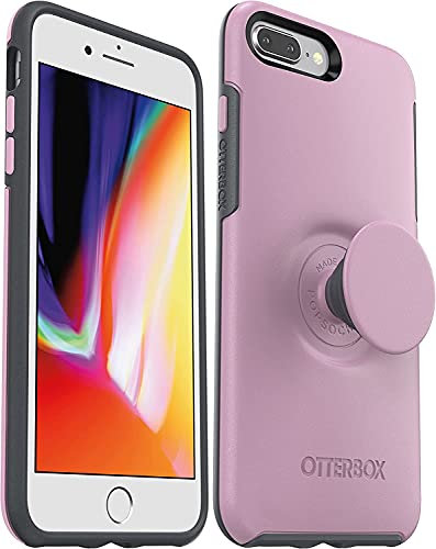 OtterBox iPhone 8 Plus & iPhone 7 Plus (ONLY) Otter + Pop Symmetry Series Case - MAUVELOUS, Integrated PopSockets PopGrip, Slim, Pocket-Friendly, Raised Edges Protect Camera & Screen
