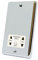 AET CPCSHAWH Polished Chrome Classical White Insert 2-Gang Dual Voltage 115V/230V Shaver Socket, 240 V
