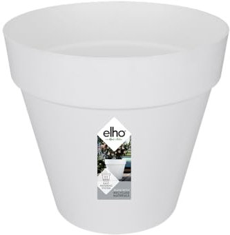 elho Loft Urban Rund 20 - Blumentopf für Außen - Ø 19.3 x H 17.5 cm - Weiß/Weiss