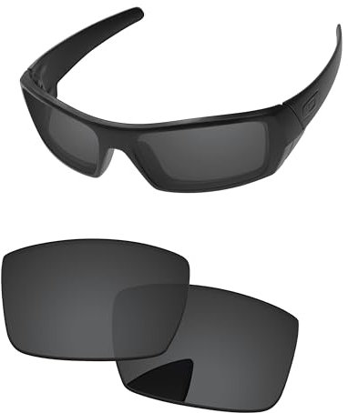 PapaViva Replacement Lenses for Oakley Gascan OO9014 60mm Sunglass Solid Black Pro+ Anti-fog Polarized