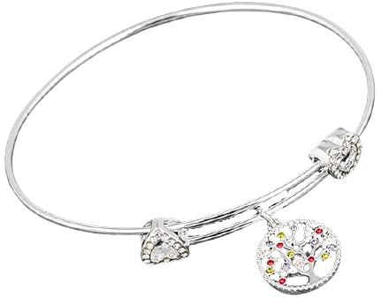 Equilibrium Silver Plated Harlequin tree of life bangle
