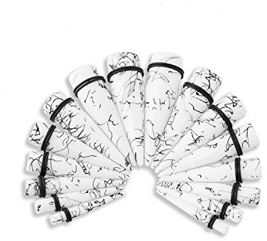 Funseedrr 8 Paar Acryl Ohr Expander Dehner Dehnstab Dehnungsset Ohr Dehnstab Tunnel Piercing Schwarz und Weiß 6-20mm