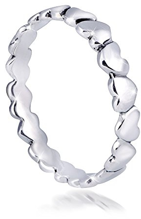 MATERIA Herz Ring 925 Sterling Silber - Liebe Schmuck Ring Damen Mädchen Größe 54 17.2 mm mit Geschenk-Box SR-74-Gr.54