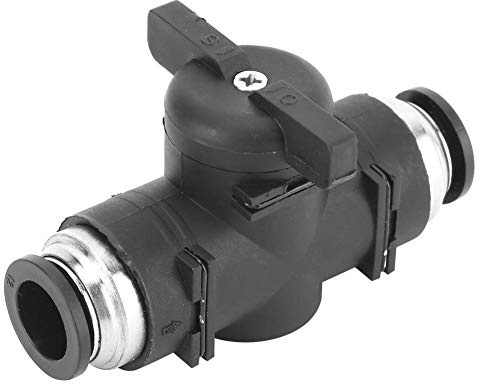 Conector Neumático, Adaptador de Accesorios Rápidos de 2 Vías de Aire Neumático Negro BUC Controlador de Interruptor de Válvula de Mano, Manguera de Tubo de 6 mm a 12 mm(BUC-12)