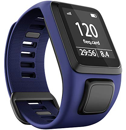 ANBEST TPU Uhrenarmband Kompatibel mit TomTom Runner 3/Spark 3/Runner 2/Adventurer 2/Golfer 2 Armband, Bequemes Armbänder für TomTom Runner 2 Music/Spark 3 Cardio(Dunkelblau)