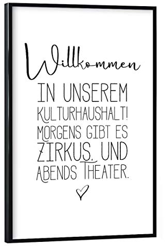 artboxONE Poster mit schwarzem Rahmen 30x20 cm Typografie Kulturhaushalt - Bild Typografie eingangsbereich Familie