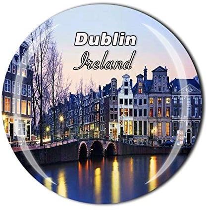 Dublin 3D Ireland Refrigerator Fridge Magnet Crystal Glass Magnet Tourist Travel Souvenir Collection Gift Magnetic Sticker Home Kitchen Decoration