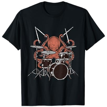 Drummer Krake Geschenk Schlagzeug Oktopus T-Shirt