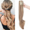 Ponytail Extension Pferdeschwanz Zopf mit Klammer Haarteil Haarverlängerung Hair Piece Haar Hitzebeständig Micro-wavy wie Echthaar 22(55cm) Sandy Blonde & Blond Bleichen