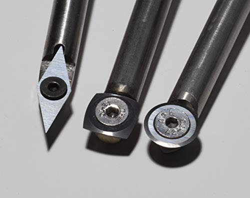 Carbide Tipped Pen Turners Chisel Set (3 Chisels) (UK Tools) (Negative RAKE)