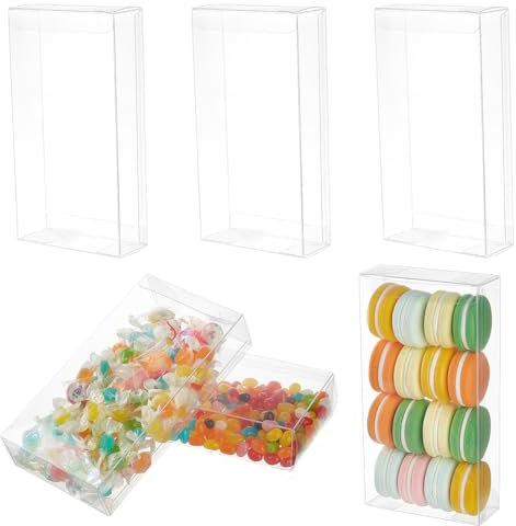 BENECREAT 20PCS Transparente PVC-Schachtel Treat Box 19.3x10.3x4 cm Rechteck-Geschenkverpackungsboxen Für Hochzeitsgeschenkverpackungen