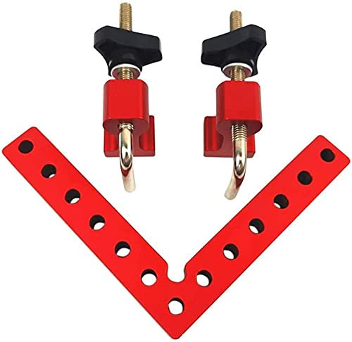 90 Degree Aluminium Alloy Positioning Squares, 5.5 x 5.5(14 x 14cm) Right Angle Clamp L-Type Corner Clamp Woodworking Carpenter Clamping Tool for Box/Door/Picture Frames Making (1 Pack)