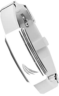 Premium Energy Ionen Silikon Bionic TRX Magnetarmband 3 Wings sportlich Unisex gravierbar poliert Größe S - XL Magnetschmuck 4 You # 601 weiß
