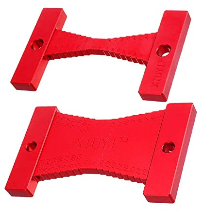 Step Depth Gauge, 2 Pack Table Saw Height Gauge Depth High Precision Tenon Caliper Metric for Router and Table Saw, Woodworking Aluminum Alloy Clarity Depth Gauge Ruler Router DIY Tools