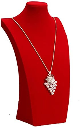 RHSH Schmuckständer Halskettenständer aus rotem Samt, Halskettenbüste, 3D-Schmuckkette, Organizer, Schaufensterpuppenmodell, Ständerhalter Schmuckhalterung/Schmuckhalter (Size : 25cm)