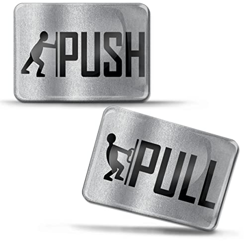 Biomar Labs 2 x 3D Gel Señal Push Pull para Uso en Interior y Exterior Marcado Entrada Salida Pegatinas para Puerta KS 166