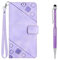 Grandoin Kompatibel mit iPod Touch 7/6/5 Hülle, Handyhülle Lederhülle Klappbar Flip Case Handytasche Stoßfeste Klapphülle Tasche Magnet Kartenfach Standfunktion Schutzhülle für iPod Touch 7/6/5 (Lila)