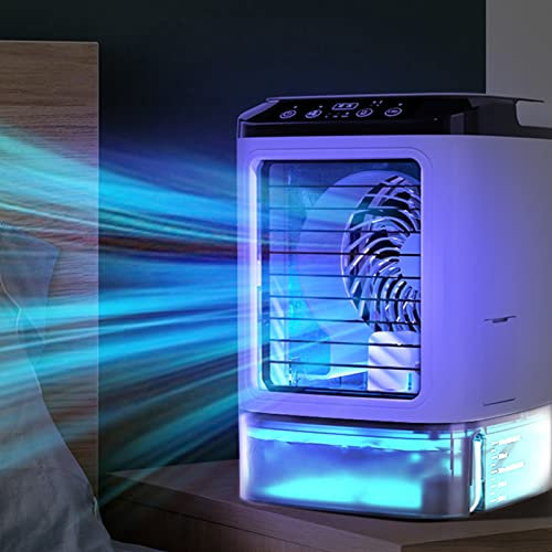 Dpofirs Raffreddatore d'Aria Evaporativo, Condizionatori d'Aria Portatili, Regolazione a 3 velocità Ventola di Raffreddamento Ad Acqua Silenziosa di Grande capacità per Soggiorno Camera
