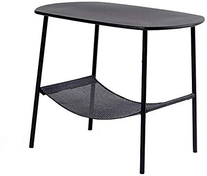 XIBANY Kaffee-Ecksofa, rund, Beistellschrank, Kaffeeschwarz, 60 x 45 x 50 cm Feito NA China