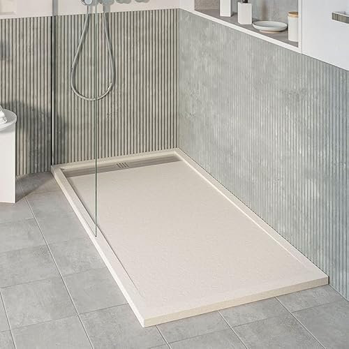 KOES - Plato de Ducha de Resina Modelo VOIGA – 70x170 – Crema RAL 1013