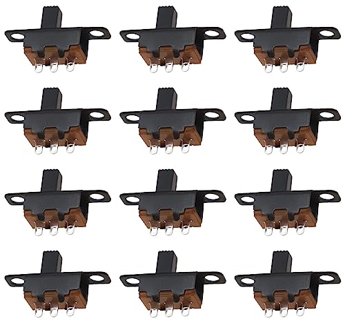 The Lord of the Tools 50 Stück Mini Schiebeschalter, 3-polig 2 Positionen, 0,5A,50V Mikro-Miniatur Rast Kippschalter SS12F15 für Beleuchtungskörper für Elektronisches Spielzeug