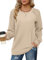 Aokosor Sweatshirts for Women Cable Knit Jumpers Lightweight Ladies Long Sleeve Tops Beige Size 22-24