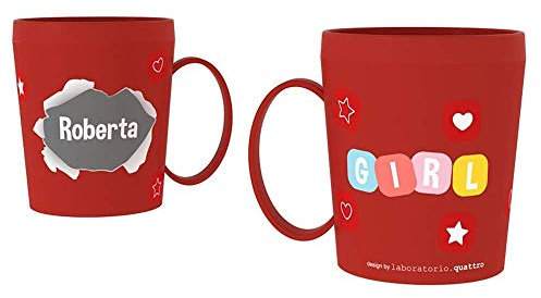 CARTOON Tazza personalizzata con nome Roberta tazza mug in plastica riutilizzabbile adatta al microonde 450 ml