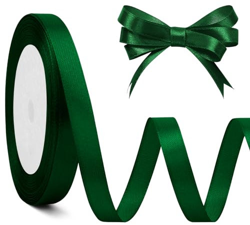 Ruban Vert Ruban Satin Vert 10mm X 23m Ribbon vert Sapin Noël RibbonsTissu Pour Décoration Mariage De Satin Foncé Sauge Emballage En Tissu Festif Christmas Ribbons