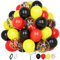 Red Yellow Black Balloons, 60 pcs 12 Inch Matte Red Black Yellow Confetti Latex Balloons with Ribbon for Boys Kids Birthday Baby Shower Wedding Engagement Carnival Racing Car Sports Party Decoration