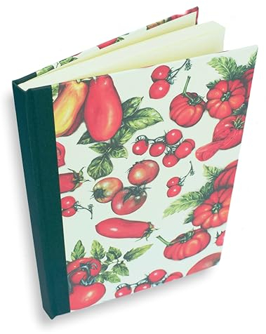 libralides – Handgemachtes Kochbuch zum Selbstgestalten mit 160 Seiten (17x24cm) Motiv/Muster „Gemüse“ Italienisches Papier - Buch für Rezepte mit Register – Rezeptbuch zum Selberschreiben