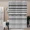 Hnmdmyi Rideau de Douche Boho 180x200, Noir et Blanc Rideau de Douche Ferme Géométrique Tribal Bohemain Rideau de Baignoire Imperméable Polyester Tissu Lavable Rideau de Bain avec Crochets