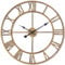 SkyNature Wanduhr Große, 76cm Industrie Vintage Dekor Wanduhren mit Römische Ziffern, Leise Ohne Tickgeräusche Metall Uhr, Analog Wanduhr für Wohnzimmer, Küche, Schlafzimmer, Büro - Bronze