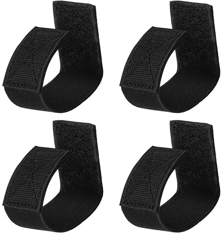 Wisdompro Elastische Klettverschluss Gürtelschlaufe 4 Stück, Belt Keeper für 5-5,7 cm Breite Gürtel, Gürtelschlaufen für Polizei/militär/taktischer Gürtel(Schwarz)