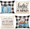 ZWJD Kissenbezug Herbst 40x40 4er Set Herbst Dekoration Kissenhülle Herbst Deko Leinen Kissenhüllen Ahornblätter Kürbis Kissen für DekoSofa Home Garten Schlafzimmer Dekokissen Kissenbezüge 40x40 cm