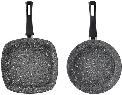 KARACA Gris Bio Granito 7 Piezas Juego de cacerolas/Sartenes, Antiadherente, Inducción, Olla con Tapa de Cristal, Juego de Ollas, 3 Ollas con Tapa de Cristal + 1 Sartenes (Juego de Sartenes y