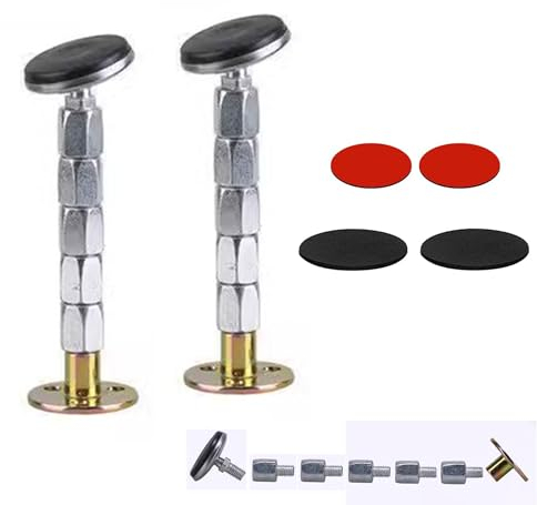 Hayaww 2 pcs Anti Shake Bett 36-150mm Bettrahmen Anti-Shake-Werkzeug Abstandshalter Wand Adjustable Bett Abstandshalter Wand Abstandshalter Verstellbar Metall für Bett Schrank Stuhl Sofa Kühlschrank