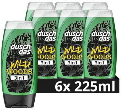 Duschdas 3-in-1 Duschgel & Shampoo Wild Woods Duschbad mit 12h Duft sorgt für einen erfrischenden Start in den Tag 6x 225 ml