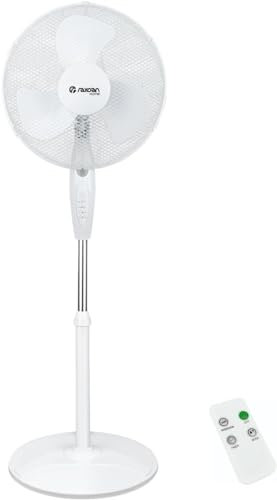 UBOON - Ventiladores de Pie y Suelo: Modelos Blancos y Negros, Potencia de 40W a 75W, Oscilantes, Altura Ajustable, 3 Velocidades y Temporizador (26045)