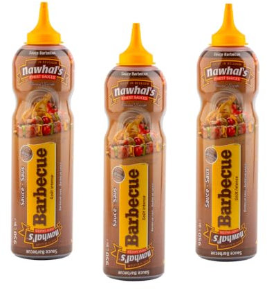Nawhal’s Sauce Barbecue 500 Ml Lot de 3 - Sauce smoky, idéale pour vos préparations chaudes ou froides - S’utilise en sauce ou marinade - Riche en goût fumé et texture savoureuse.
