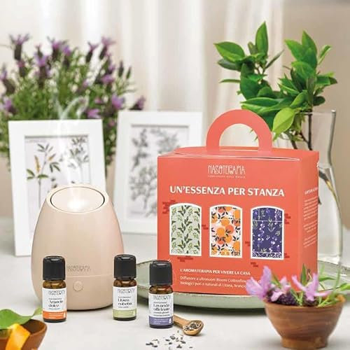 Nasoterapia Kit Un'essenza per Stanza Diffusore ultrasuoni Bloom cottonflower con oli essenziali Di Litsea, arancio dolce, lavanda officinale