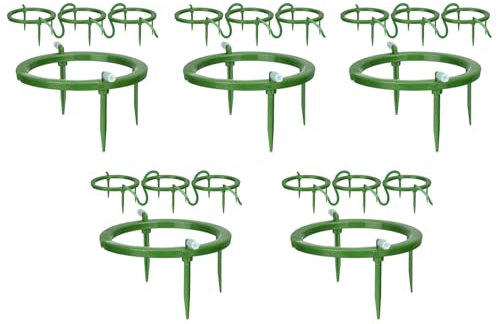 CENMEN 20 Set Wasserringe, 5 B, 3 Beinstützen, Tropfstrahler, Tropfring mit Integriertem 1/8 Einlaufstutzen mit Widerhaken, 3 Abnehmbare Einsätze