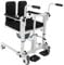 Multifunktions Hydraulischer Patientenlifter Transferstuhl Duschstuhl mit Sicherheitsgurt, 43-63cm Einstellbar Sitzhöhe Toilettenstuhl Rollstuhl mit 180° Geöffnet Rückenlehne