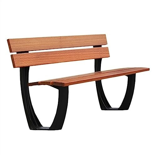 Gartenbank für den Außenbereich, 2-Sitzer, mit Rückenlehne, schwarzer Aluminiumguss-Rahmen für Hinterhof, Terrasse, Weg, Gras, Hof, Eingang, Parkbank zum Entspannen in der Sonne und Genießen der Natur