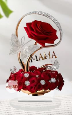 Escritorio acrílico 2D con diseño elegante, ligero, versátil, estilo moderno, decoración de festivales (rojo, 21 cm)