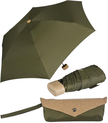 Doppler Nature Mini Cork kleiner Regenschirm inkl. Tasche - einfache Handhabung
