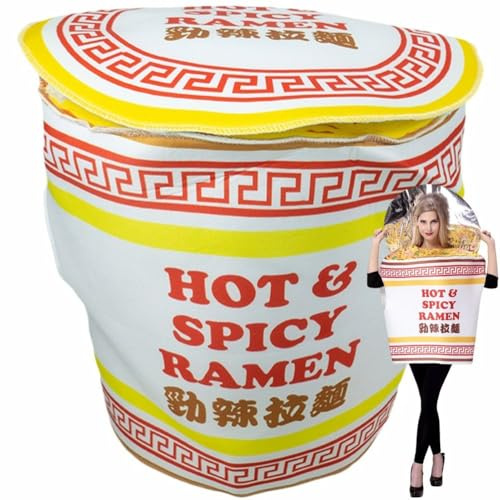 Vobumix Instant Noodles Costume Funny Food Costume Halloween Party Suit for Holiday Party New Year Dress Up