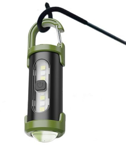 Llavero Linterna - Linterna Recargable Compacta - Multifuncional con Ganchos 4 Modos Luz LED Ajustable para Senderismo Camping Ciclismo Aventuras Uso Diario Seguridad Exteriores