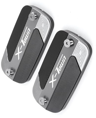 FXVBG Reservoir-Zubehör CNC-Aluminium-Motorrad-Bremsflüssigkeitsbehälterdeckel Vorne, Öltankdeckel Für KYMCO Xtown300i X-Town 125i 300i 125 300(Grey)